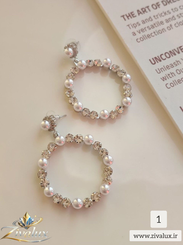 گوشواره زنانه مجلسی جواهری JEWELERY نگین دار
