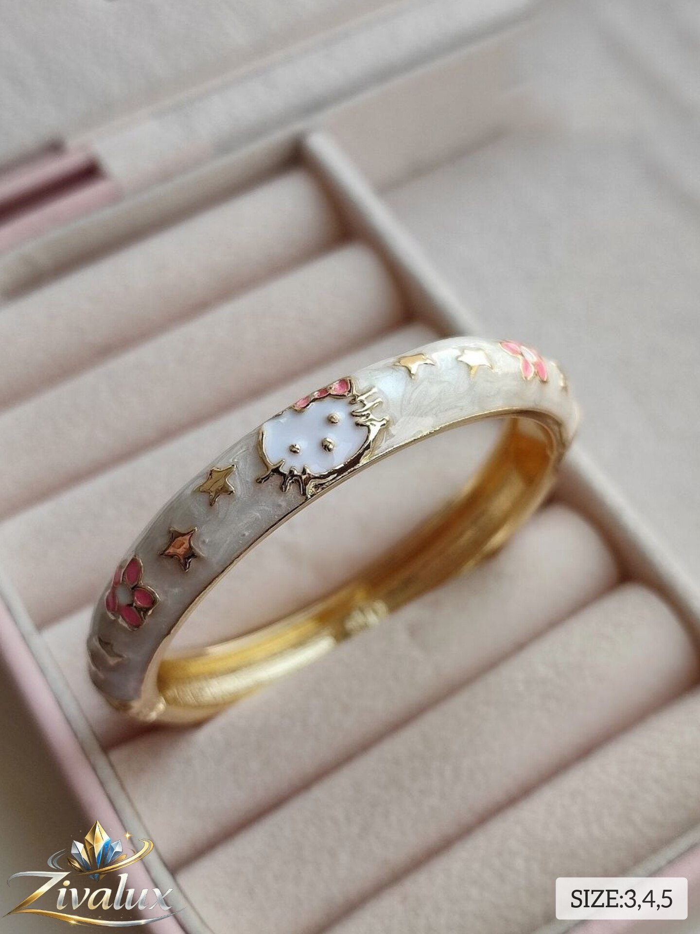 بنگل بچگانه مینا کاری BANGLE طرح هلو کیتی (سایز: ۳،۴،۵)