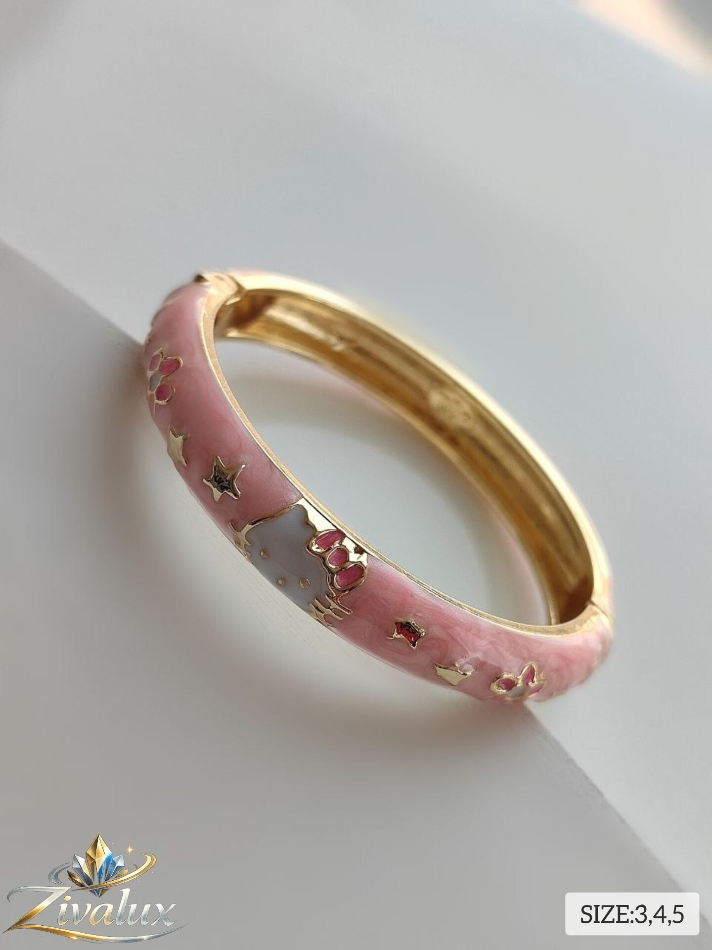 بنگل بچگانه مینا کاری BANGLE طرح هلو کیتی (سایز: ۳،۴،۵)