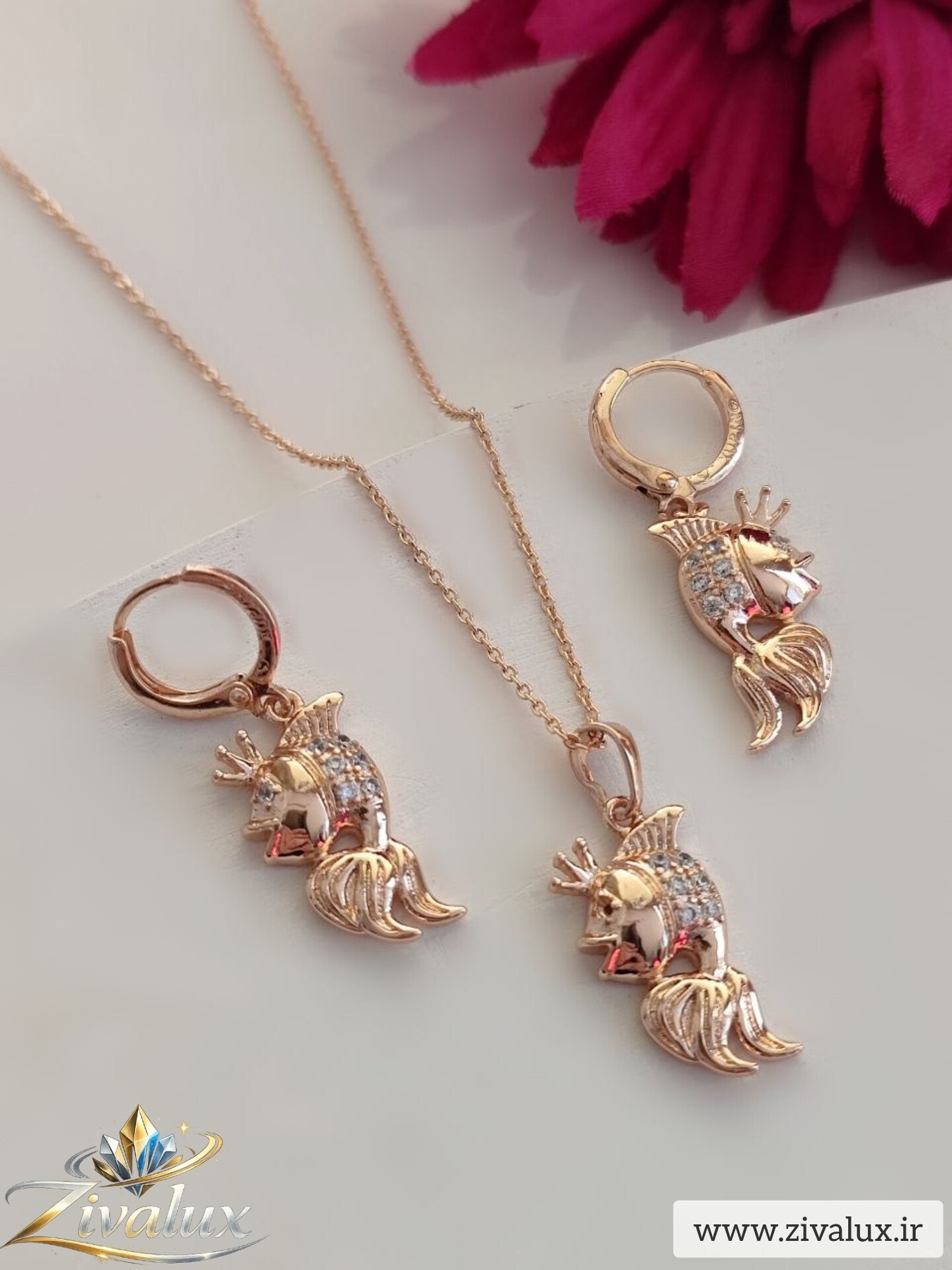 نیمست زنانه مارک ژوپینگ XUPING طرح ماهی نگین دار