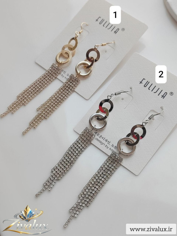 گوشواره زنانه مارک فولیجیا FULIJIA نگین دار