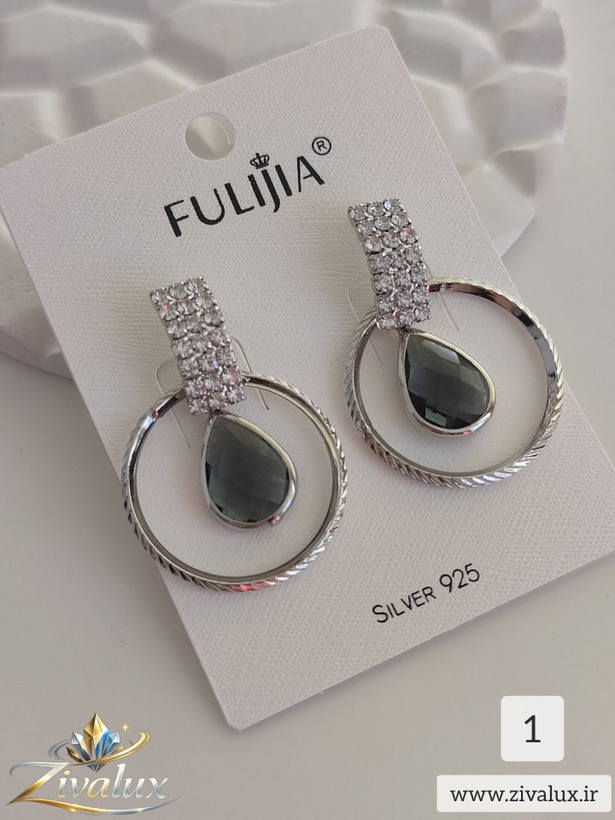 گوشواره زنانه مارک فولیجیا FULIJIA نگین دار