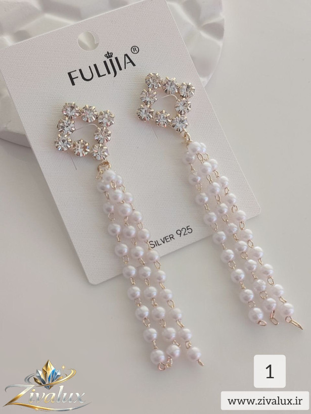 گوشواره زنانه مارک فولیجیا FULIJIA مروارید دار
