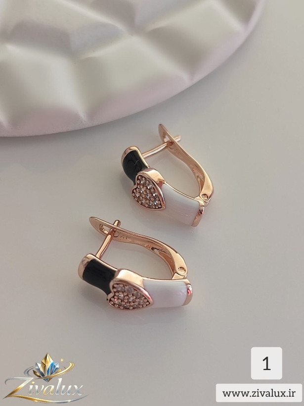 گوشواره زنانه مارک ژوپینگ XUPING طرح قلب و گل نگین دار