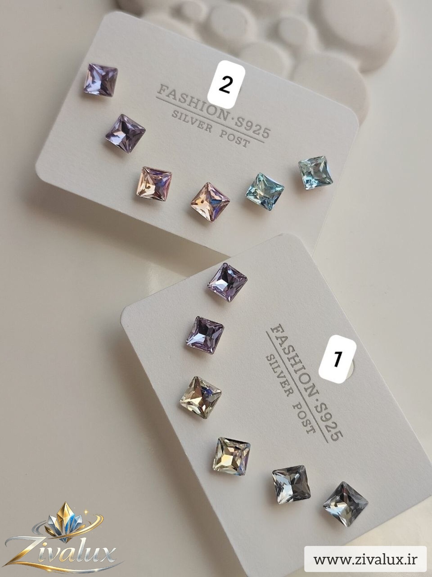گوشواره سه جفتی زنانه طرح سواروسکی SWAROVSKI