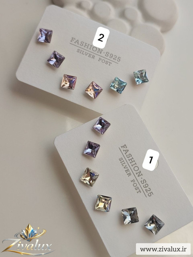 گوشواره سه جفتی زنانه طرح سواروسکی SWAROVSKI