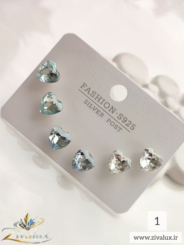 گوشواره سه جفتی زنانه طرح سواروسکی SWAROVSKI