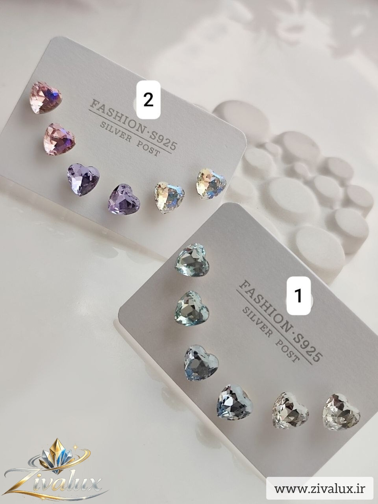 گوشواره سه جفتی زنانه طرح سواروسکی SWAROVSKI