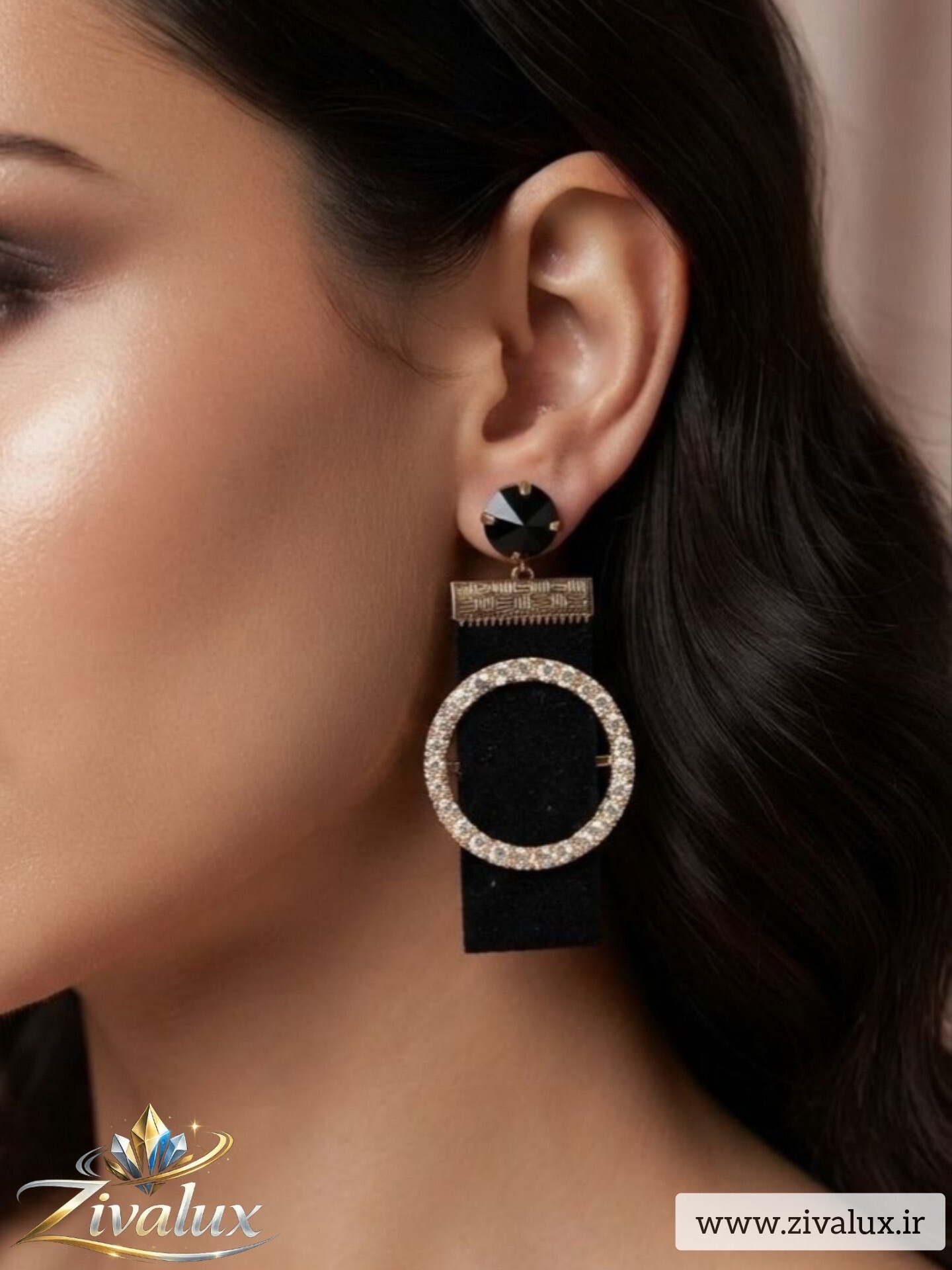 گوشواره زنانه مارک ژوپینگ XUPING نگین دار
