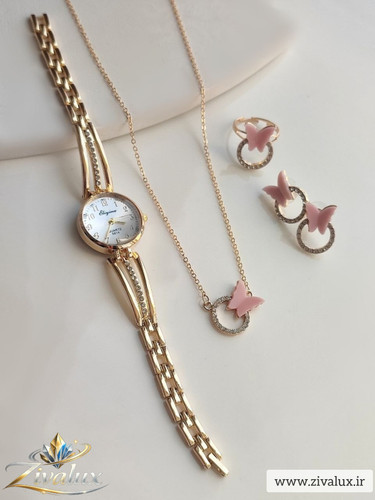 ساعت و سرویس زنانه مارک الینا ELIYINA(گوشواره،گردنبند،انگشتر)