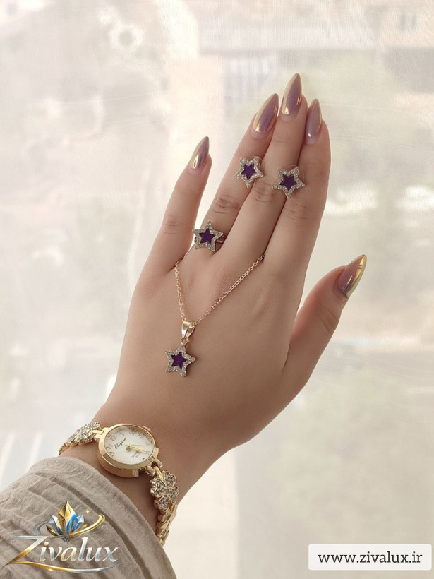 ساعت و سرویس زنانه مارک الینا ELIYINA (گوشواره،گردنبند،انگشتر)