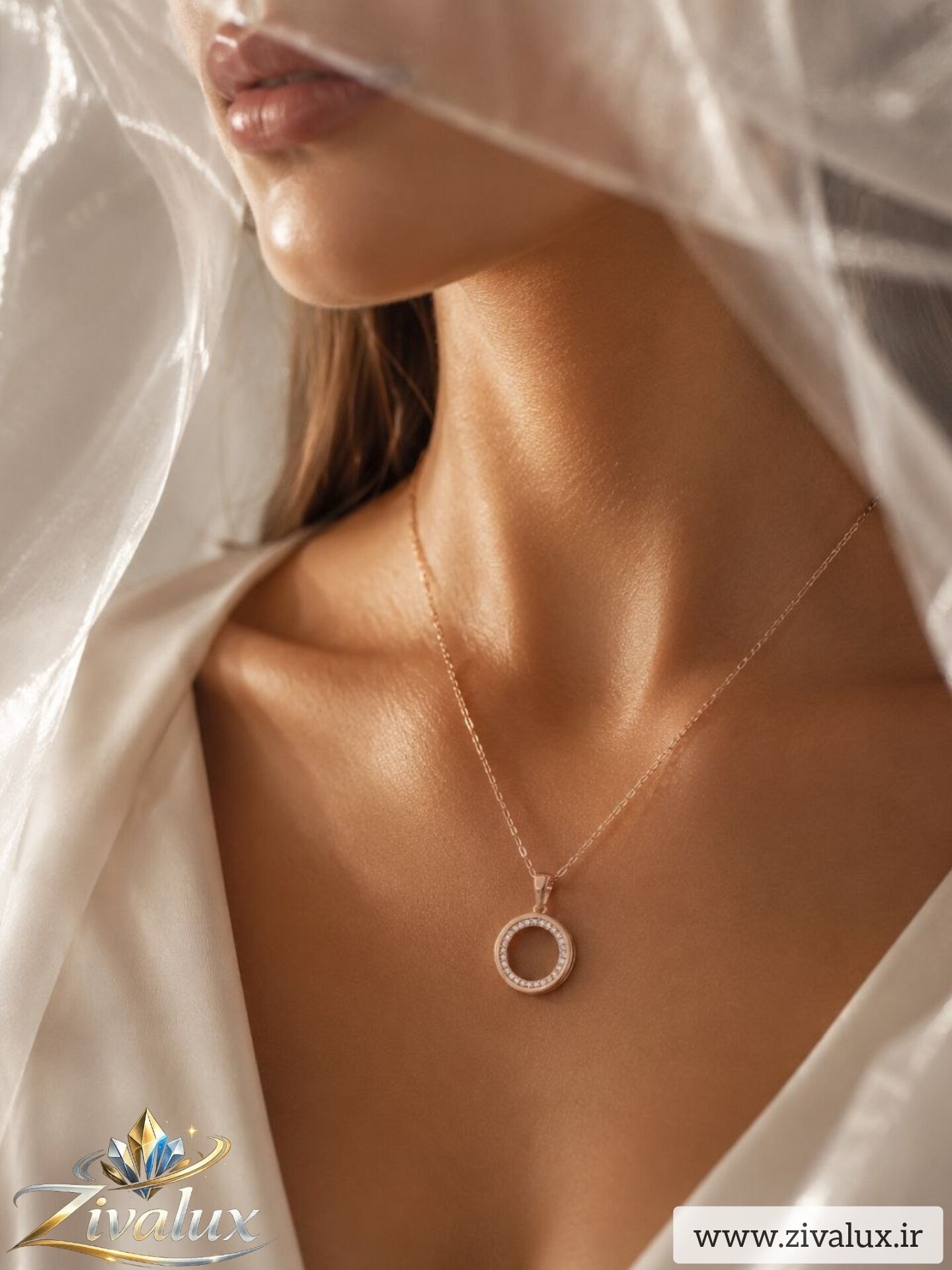گردنبند زنانه مارک ژوپینگ XUPING نگین دار