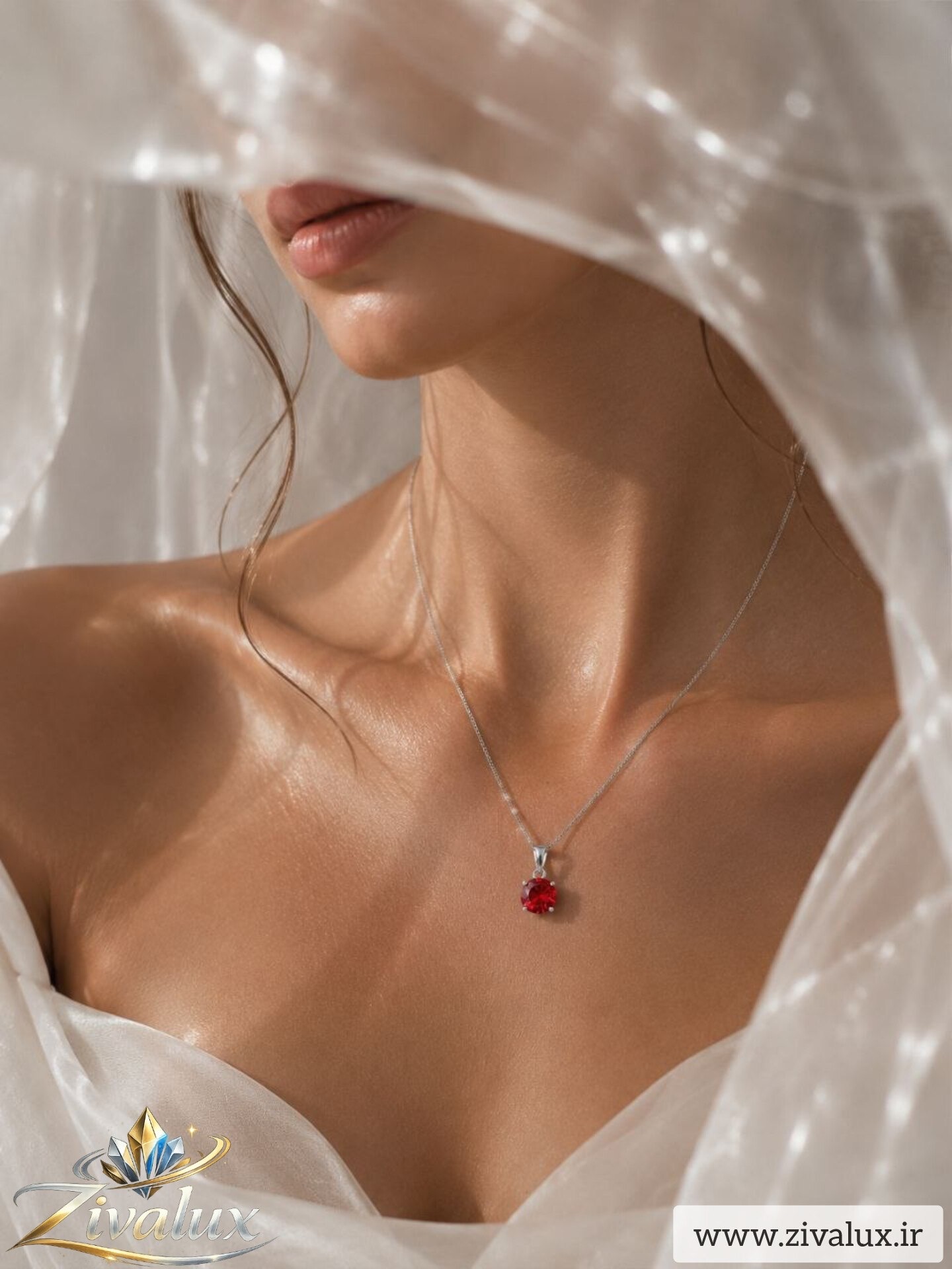 گردنبند زنانه مارک ژوپینگ XUPING نگین دار