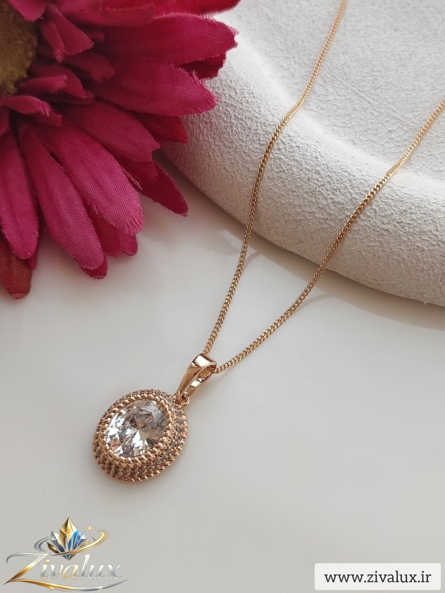 گردنبند زنانه مارک ژوپینگ XUPING نگین دار