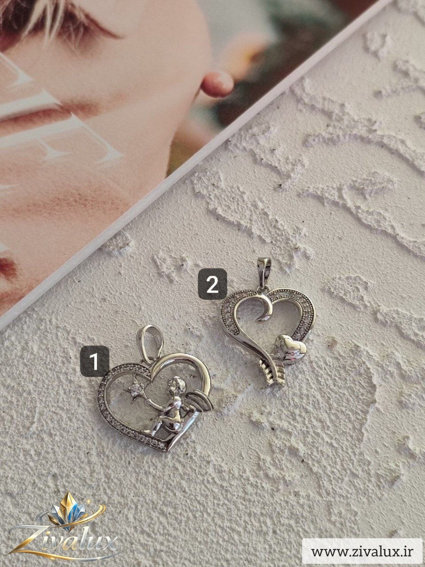گردنبند زنانه مارک ژوپینگ XUPING طرح قلب نگین دار