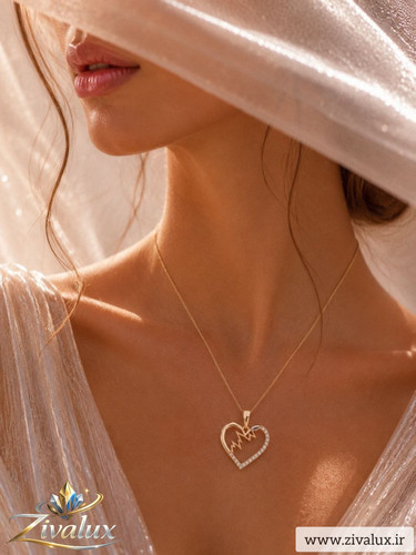 گردنبند زنانه مارک ژوپینگ XUPING طرح قلب نگین دار