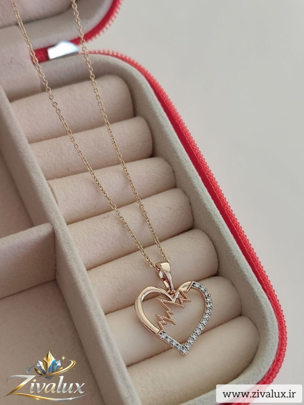 گردنبند زنانه مارک ژوپینگ XUPING طرح قلب نگین دار