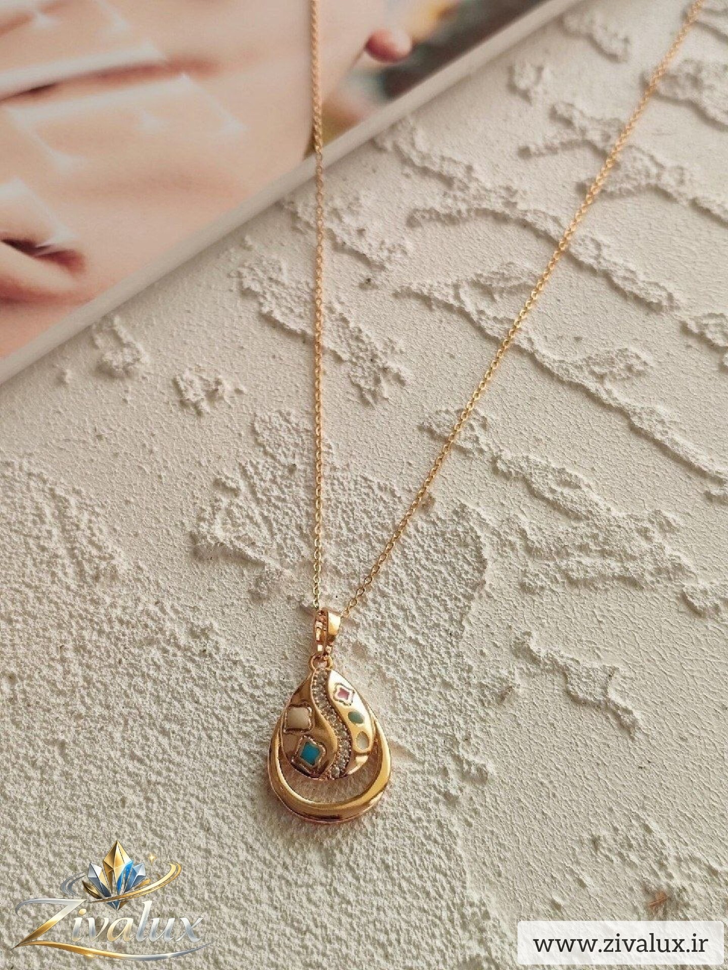 گردنبند زنانه مارک ژوپینگ XUPING نگین دار