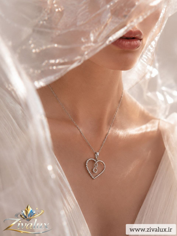 گردنبند زنانه مارک ژوپینگ XUPING طرح قلب نگین دار