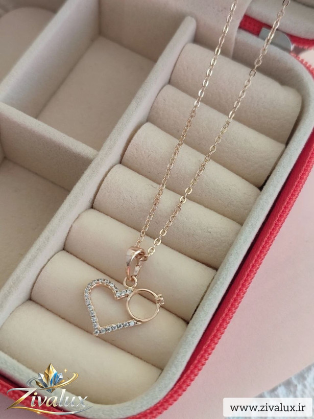 گردنبند زنانه مارک ژوپینگ XUPING طرح قلب نگین دار