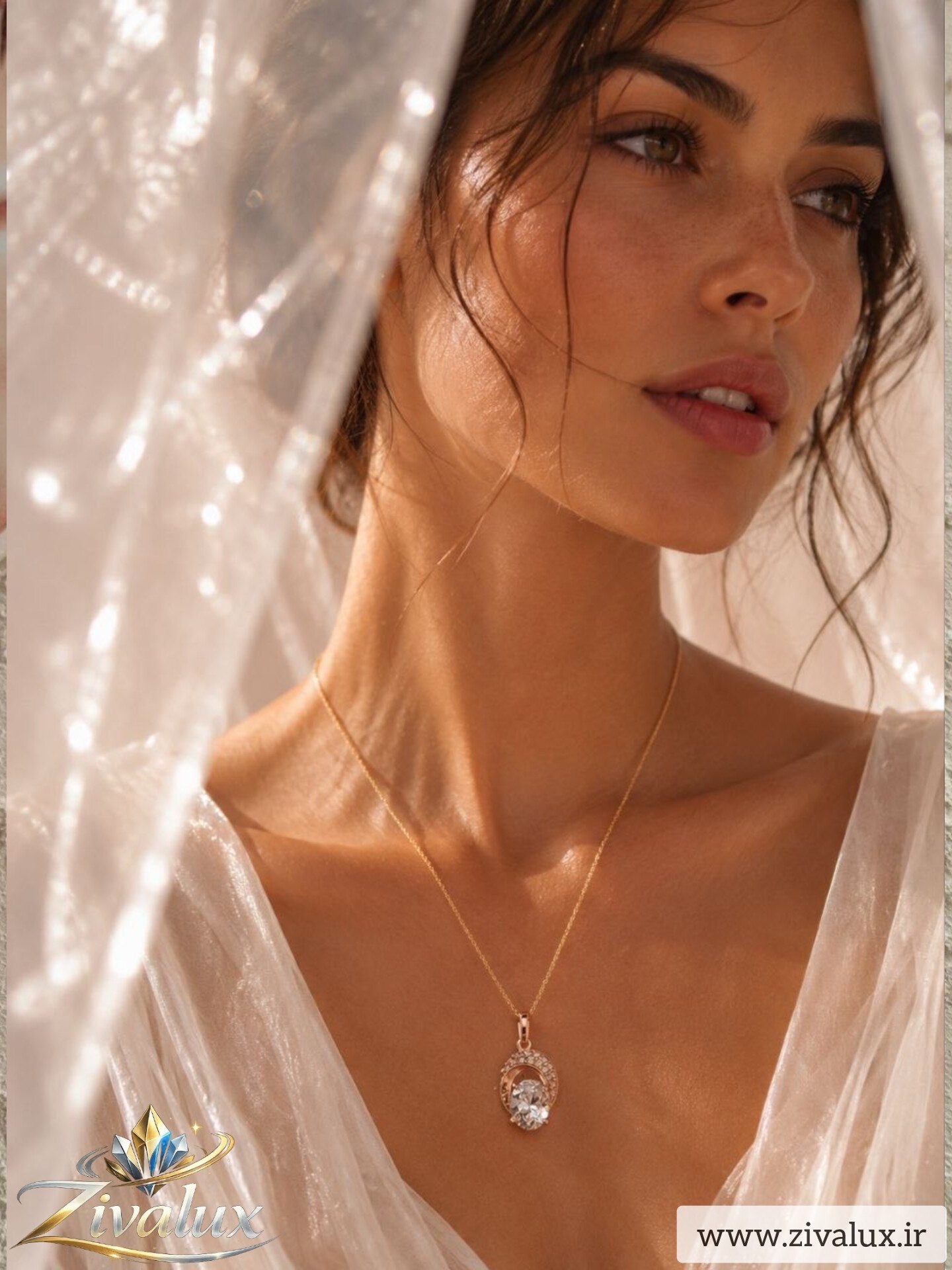 گردنبند زنانه مارک ژوپینگ XUPING نگین دار