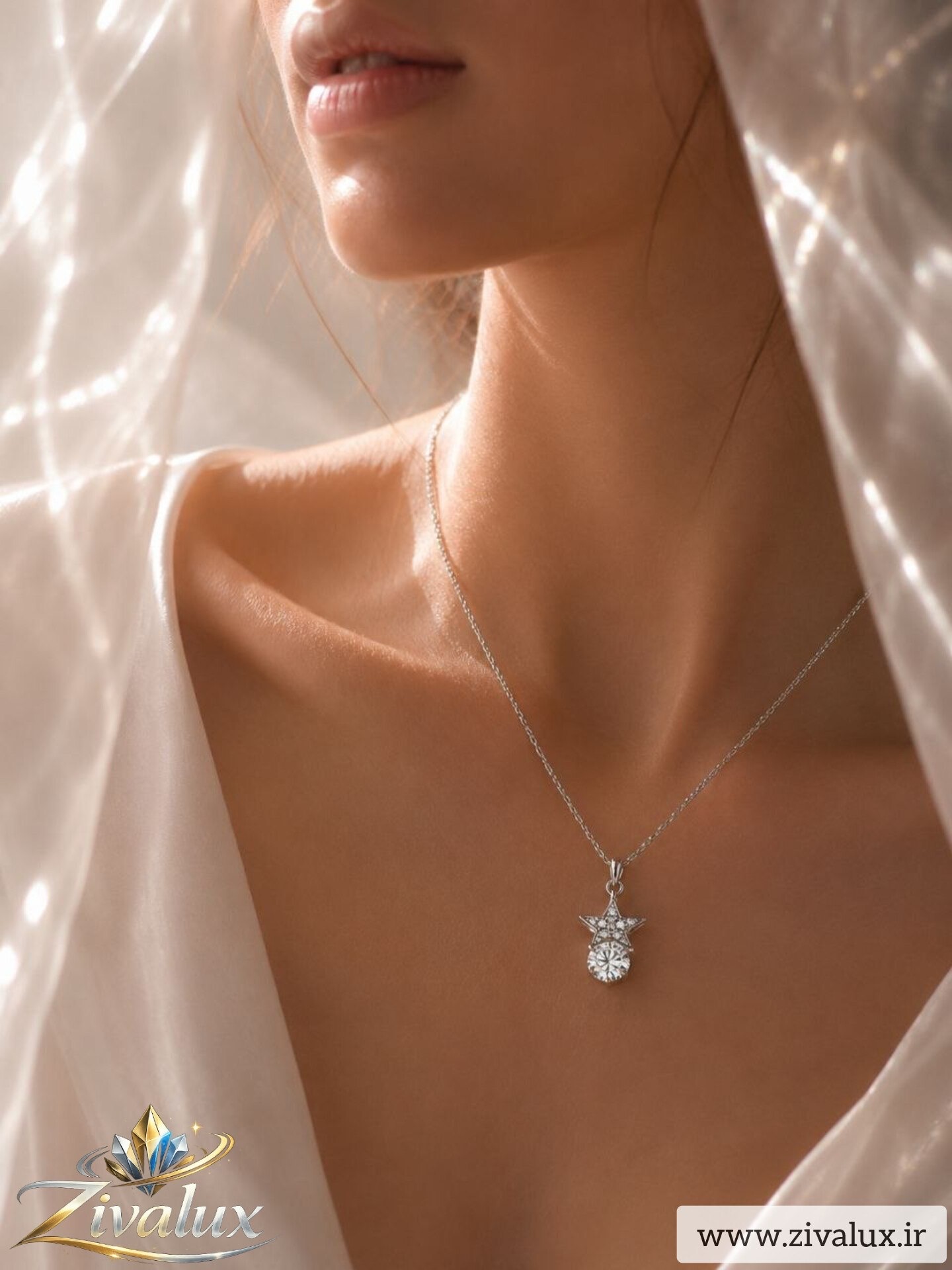 گردنبند زنانه مارک ژوپینگ XUPING طرح ستاره نگین دار