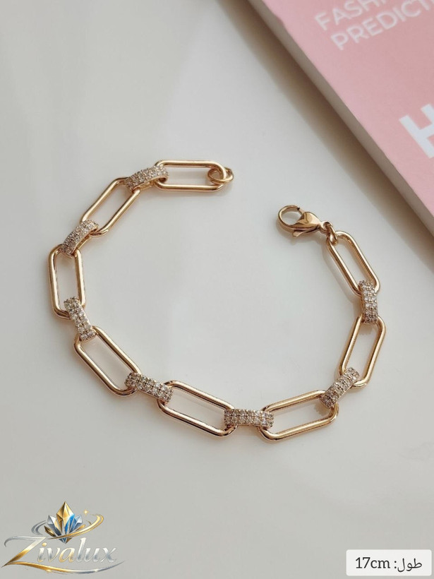 دستبند زنانه مارک ژوپینگ XUPING طرح زنجیری نگین دار