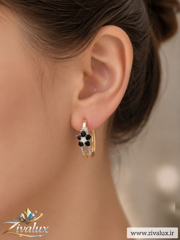 گوشواره زنانه مارک ژوپینگ XUPING طرح گل نگین دار