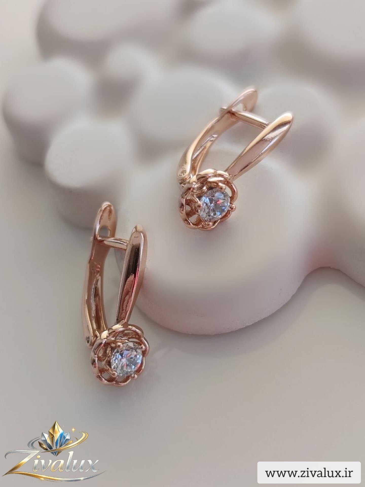گوشواره زنانه مارک ژوپینگ XUPING نگین دار