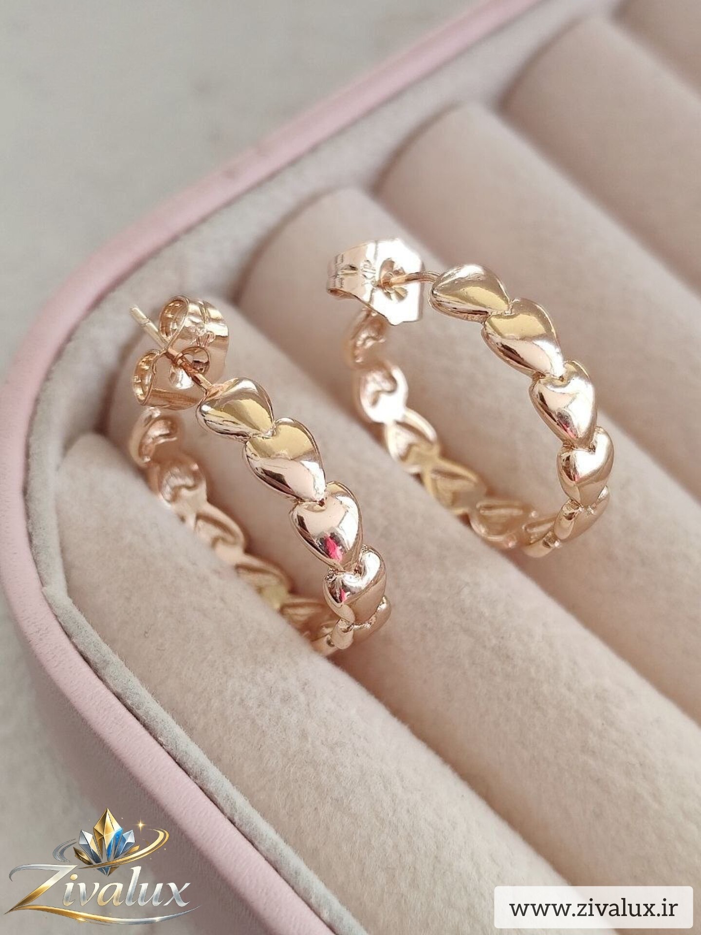 گوشواره زنانه مارک ژوپینگ XUPING طرح قلب