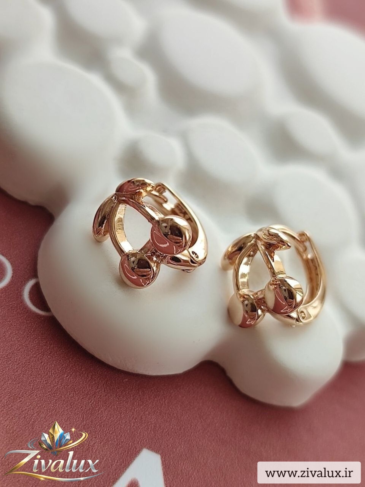 گوشواره زنانه مارک ژوپینگ XUPING طرح گیلاس