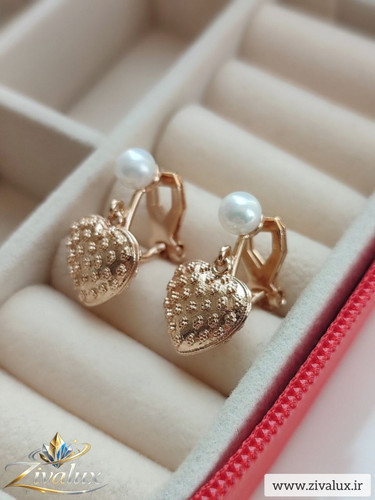 گوشواره زنانه مارک ژوپینگ XUPING طرح قلب مروارید دار