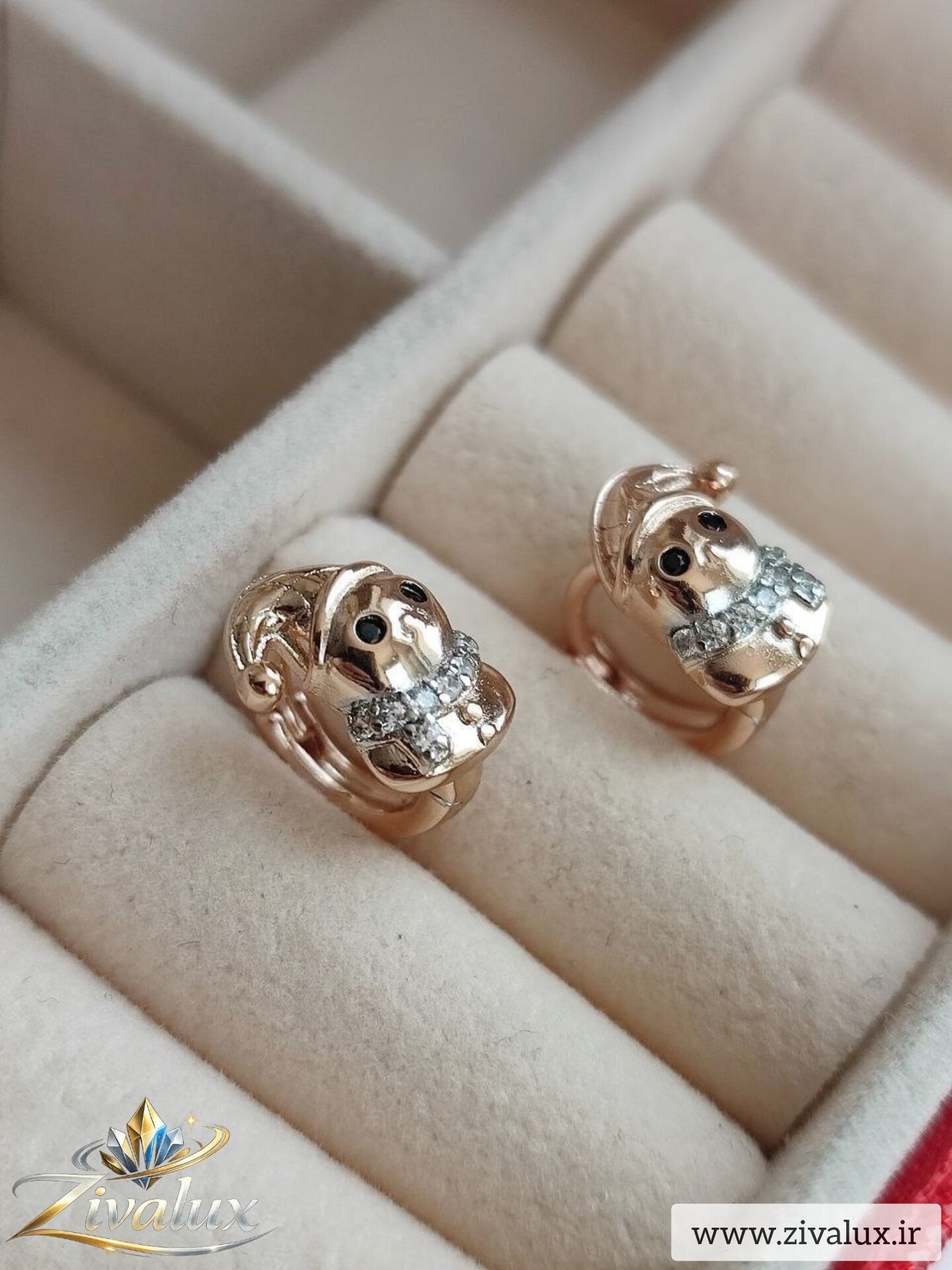 گوشواره زنانه مارک ژوپینگ XUPING نگین دار