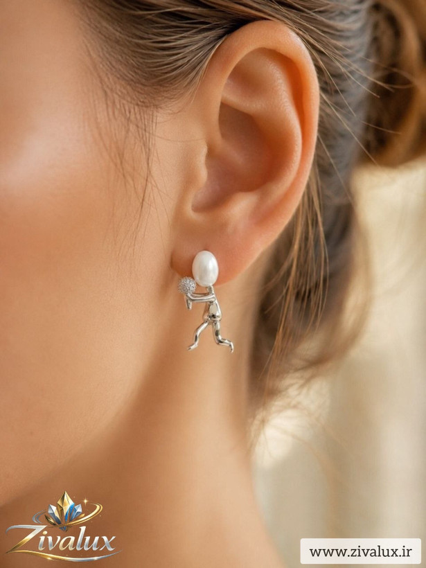 گوشواره زنانه مارک ژوپینگ XUPING مروارید دار