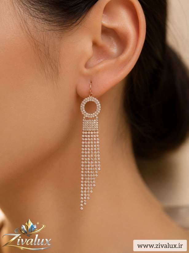 گوشواره زنانه مارک ژوپینگ XUPING نگین دار