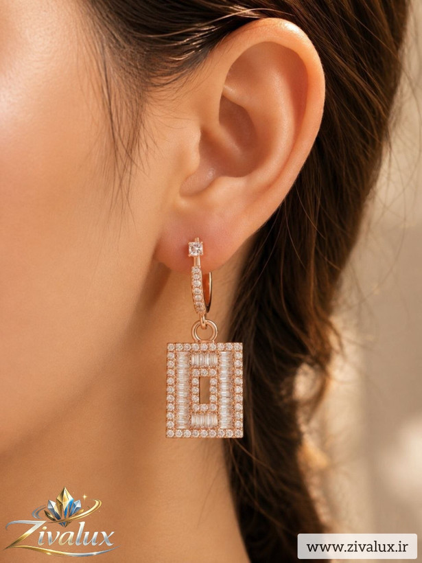 گوشواره زنانه مارک ژوپینگ XUPING نگین دار