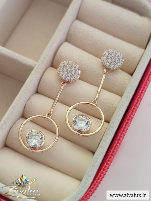 گوشواره زنانه مارک ژوپینگ XUPING نگین دار