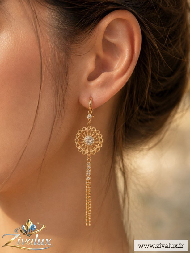 گوشواره زنانه مارک ژوپینگ XUPING نگین دار