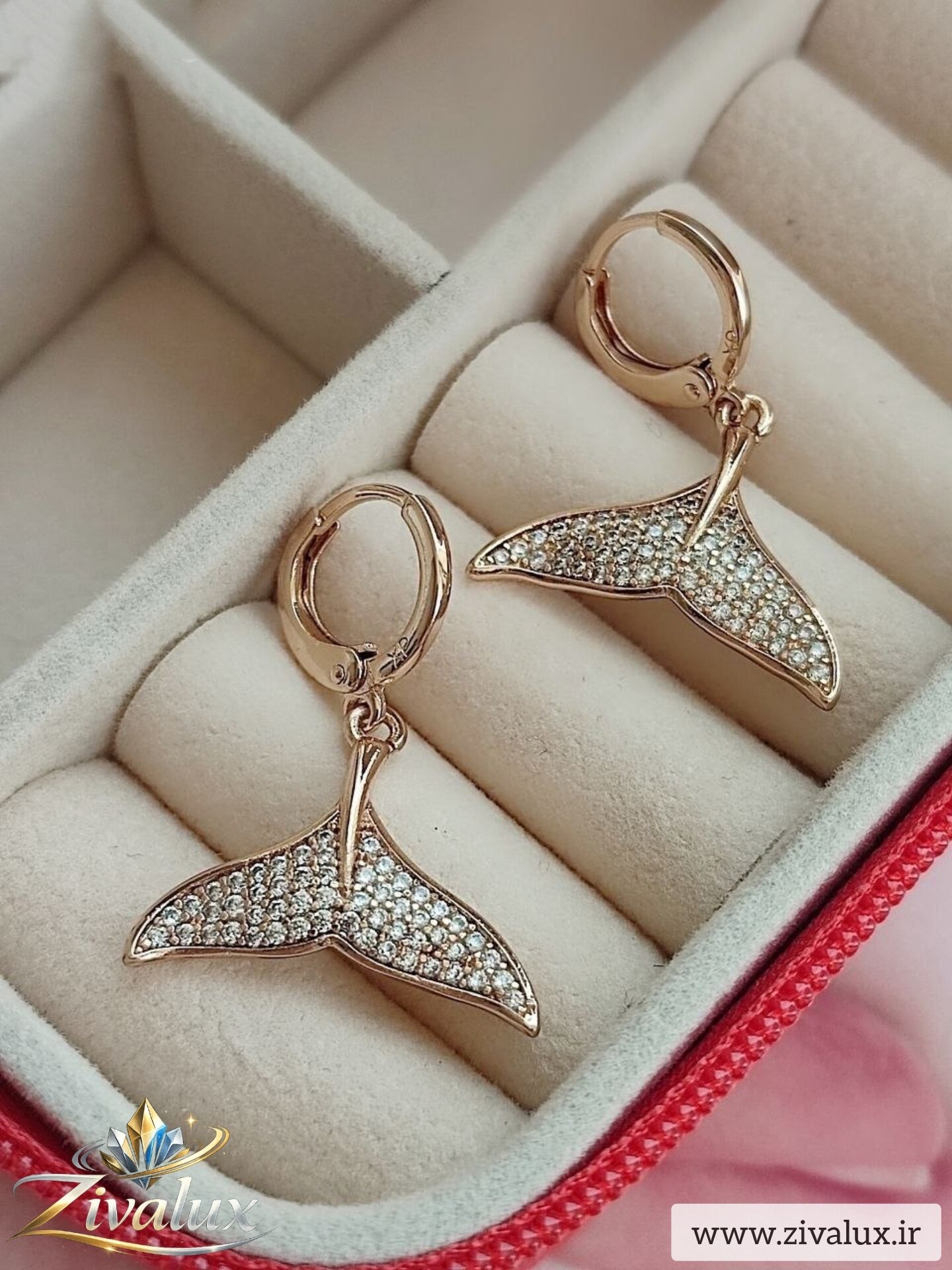 گوشواره زنانه مارک ژوپینگ XUPING نگین دار