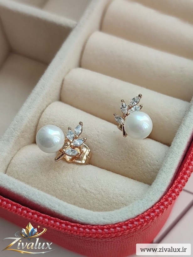 گوشواره زنانه مارک ژوپینگ XUPING مروارید و نگین دار