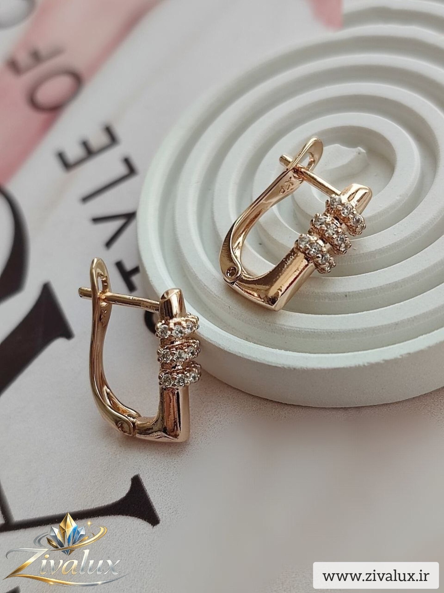گوشواره زنانه مارک ژوپینگ XUPING نگین دار