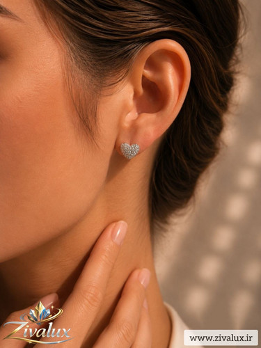 گوشواره زنانه مارک ژوپینگ XUPING طرح قلب نگین دار