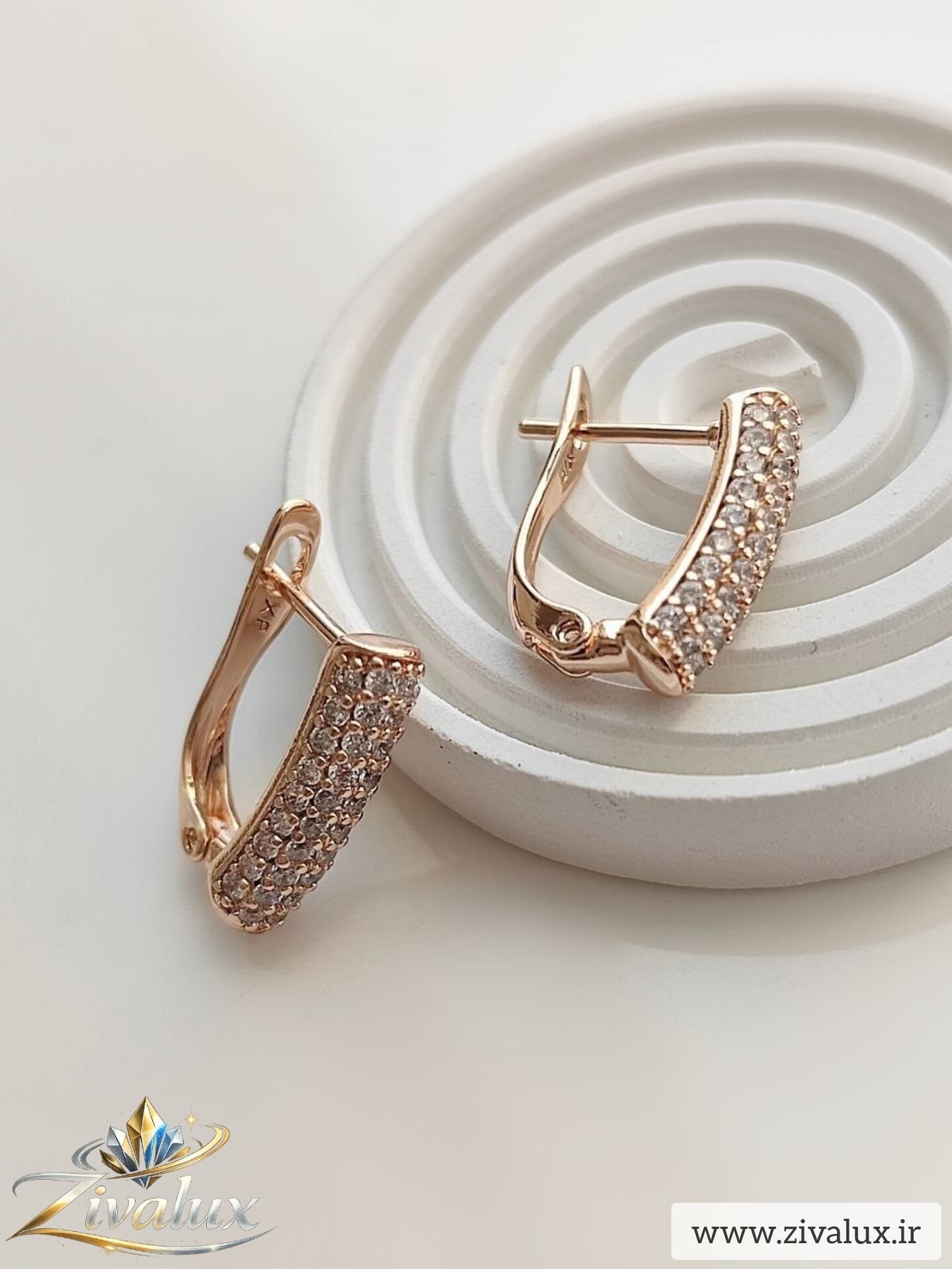 گوشواره زنانه مارک ژوپینگ XUPING نگین دار