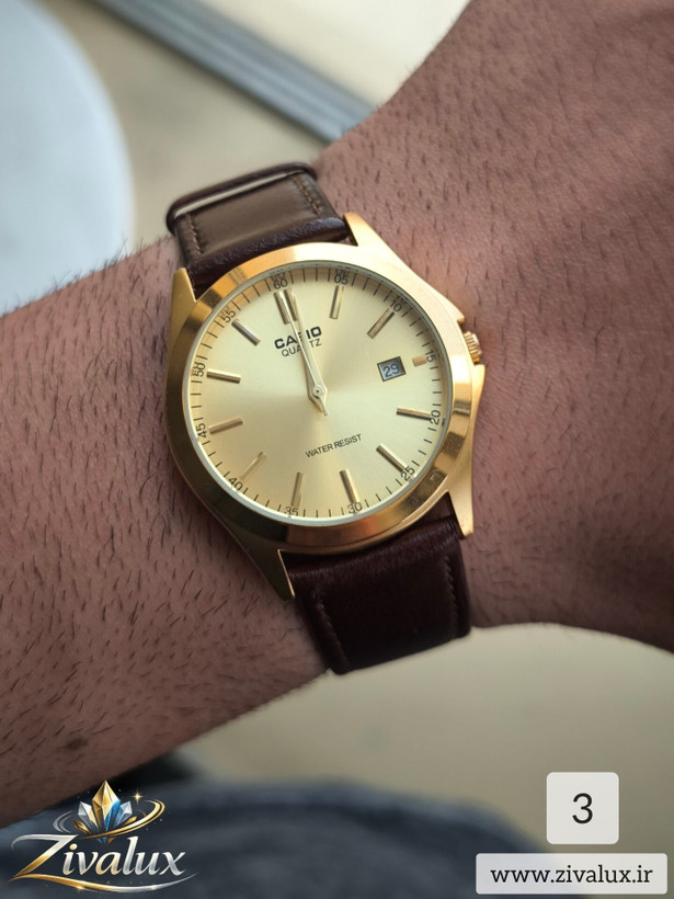 ساعت مچی مردانه مارک کاسیو CASIO بند چرم