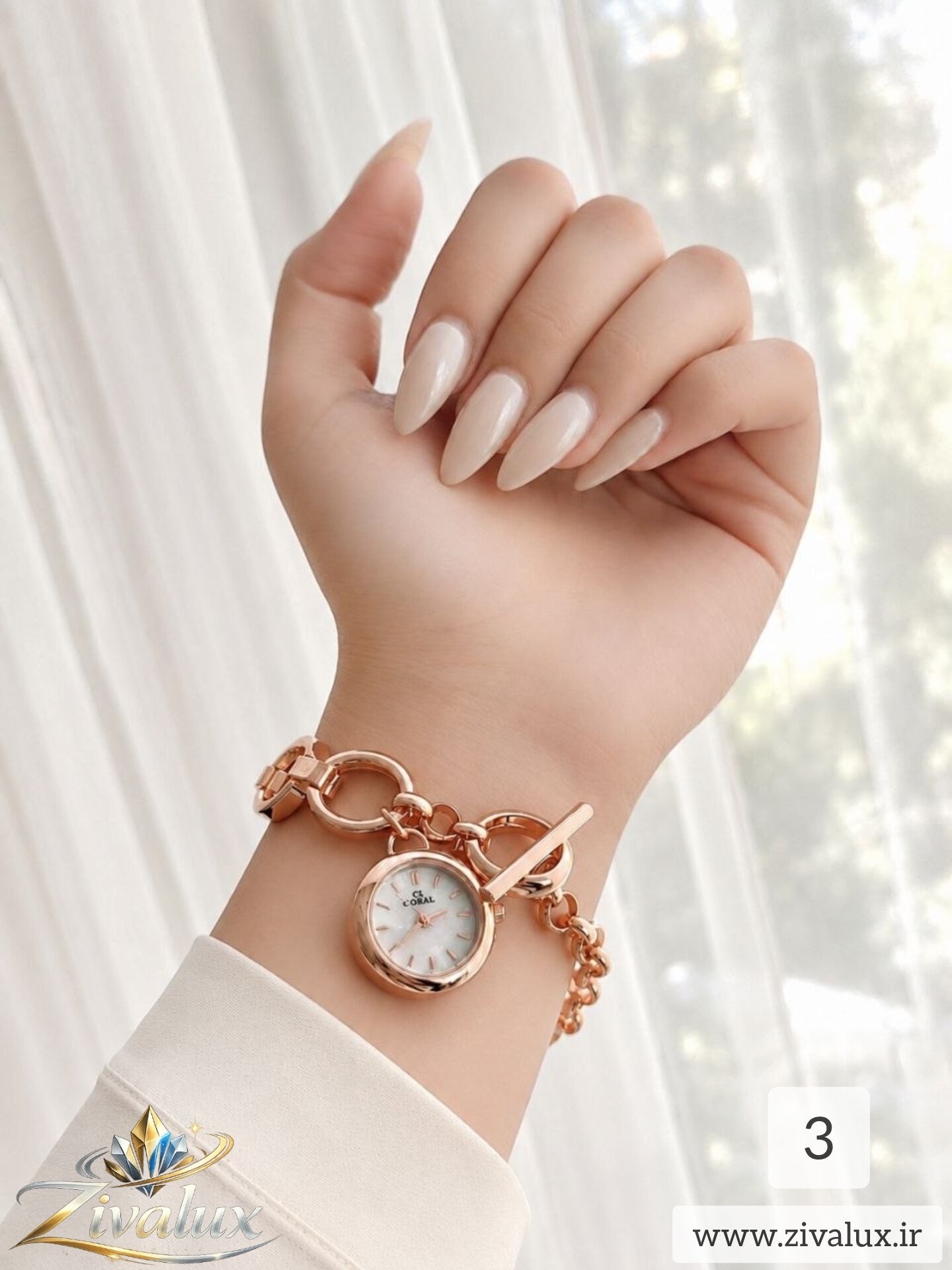 ساعت مچی زنانه CORAL بند فلزی