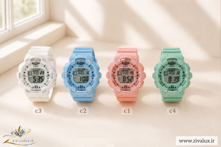 ساعت مچی زنانه مارک جی شاک G-SHOCK طرح اسپورت بند سیلیکونی