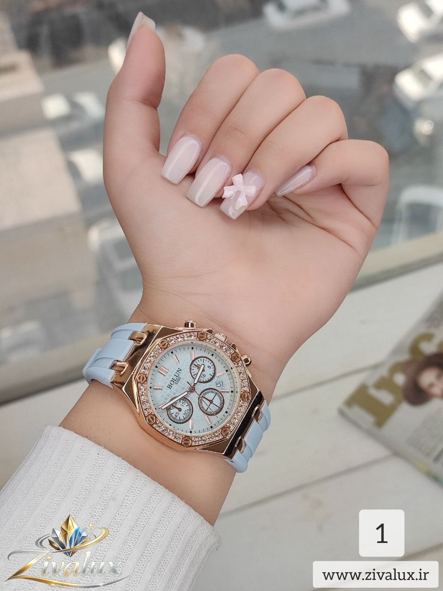 ساعت مچی زنانه مارک بلون BOLUN بند سیلیکونی