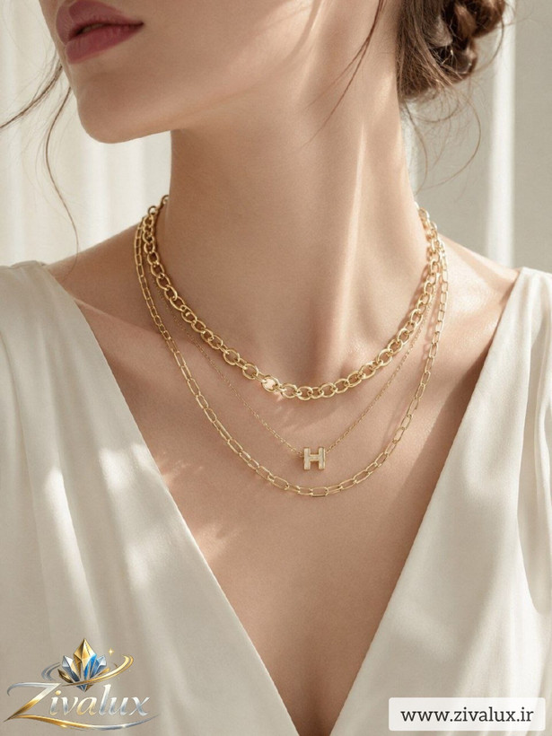 گردنبند زنانه سه لاین مدل هرمس HERMES