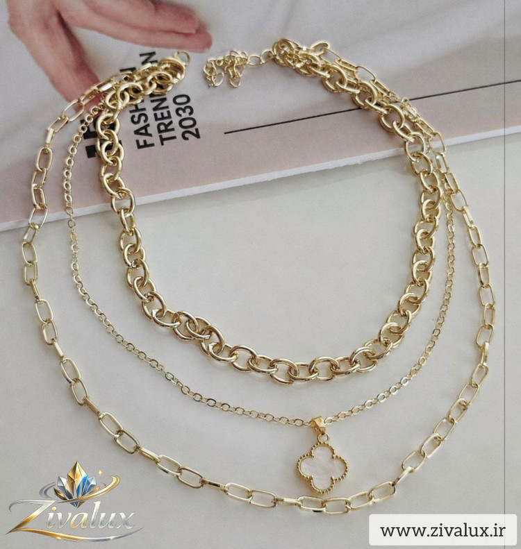 گردنبند زنانه سه لاین مدل ونکلیف VAN CLEEF