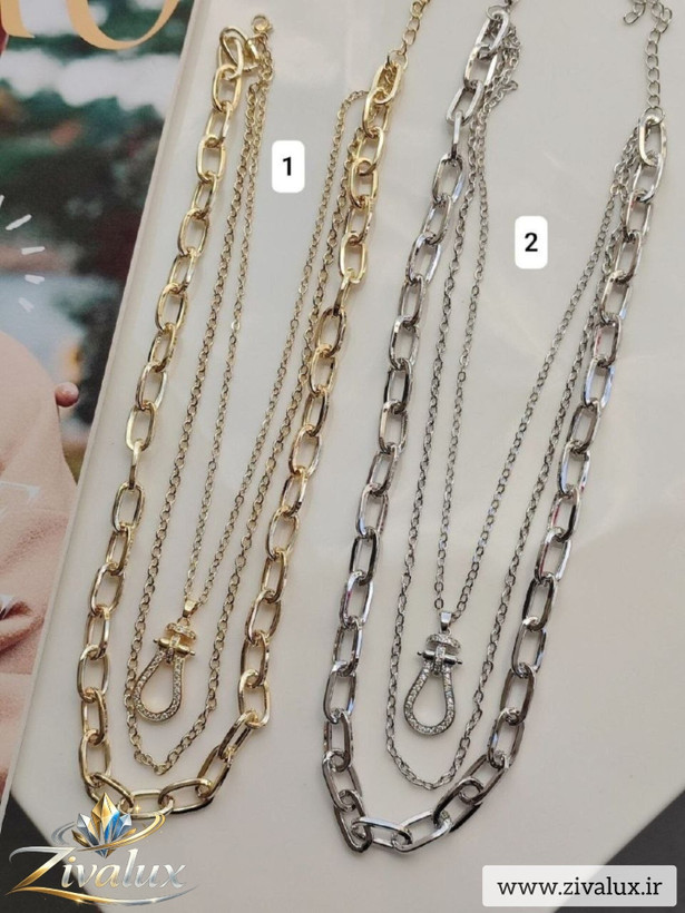 گردنبند زنانه سه لاین استیل STEEL